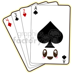 Playing Cards cartoon character vector image clipart. Royalty-free image # 394897