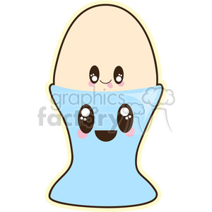 Egg bowl cartoon character vector image clipart.
