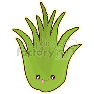 cartoon character aloe plant natural