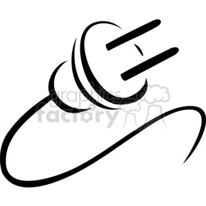 electricity plug in black and white clipart. Commercial use image # 173723