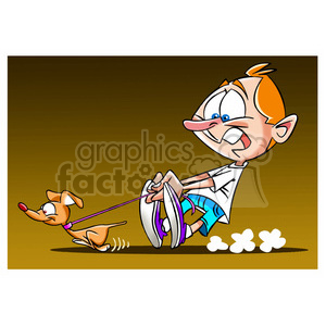 chihuahua pulling his owner clipart.