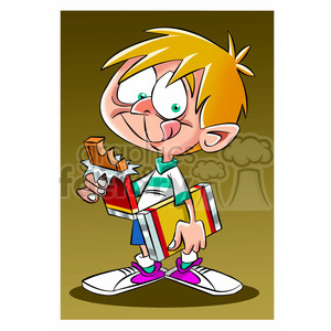 boy eating chocolate bar clipart #395230 at Graphics Factory.