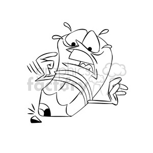 mascot character cartoon pencil write writing pen woody upset mad surprised black+white