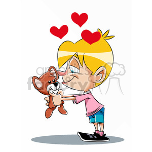 clipart - bryce the cartoon character holding teddy bear.