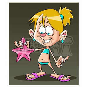 clipart - ally the cartoon character holding a starfish.
