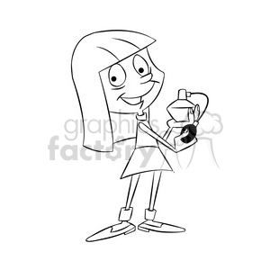 mascot character cartoon girl perfume teen black+white