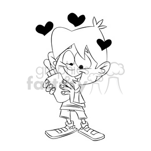 bryce the cartoon character holding bottle black white clipart. Commercial use image # 397871