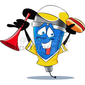 cartoon microphone mascot character clipart. Commercial use image # 400334
