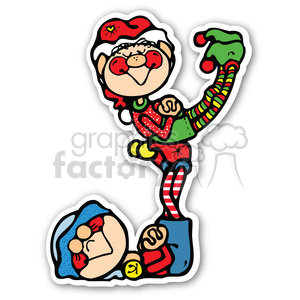 christmas elfs sticker clipart. Commercial use image # 400392