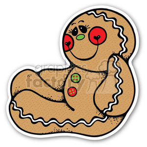 christmas gingerbread man sticker clipart.