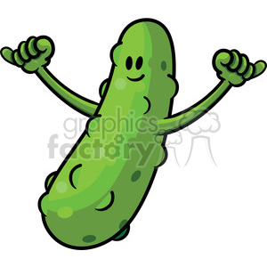 cartoon character dill pickle vector art clipart. Commercial use image # 400566