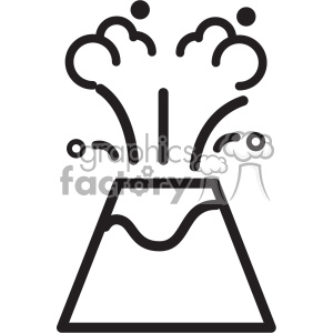 vector volcano cartoon icon svg cut file clipart.