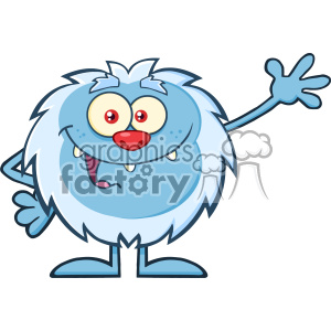 Cute Little Yeti Cartoon Mascot Character Waving For Greeting Vector  clipart #402898 at Graphics Factory.