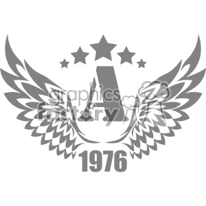 a wings 1976 vector logo template clipart. Commercial use image # 403306