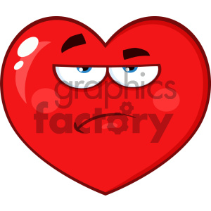 Annoyed Red Heart Cartoon Emoji Face Character With Grumpy Expression Vector Illustration Isolated On White Background clipart. Royalty-free image # 404619