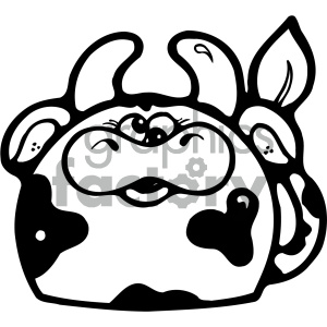 cartoon animals vector PR cow gumdrop black+white