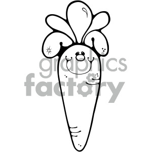 black and white cute cartoon carrot clipart. Royalty-free image # 405096