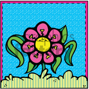 clipart - pink flower vector image.
