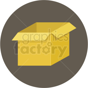 open box icon with circle background clipart.