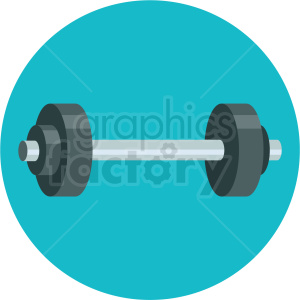 dumbbell icon with blue circle background clipart.
