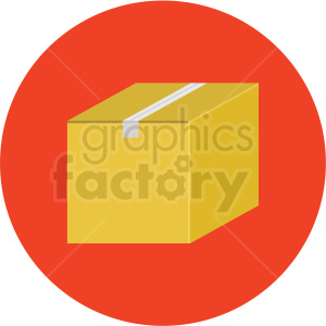 closed box icon with red circle background clipart.