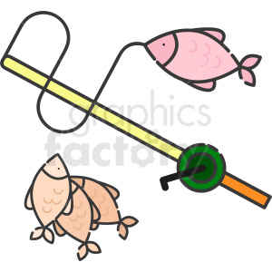 fishing rod vector icon art clipart.