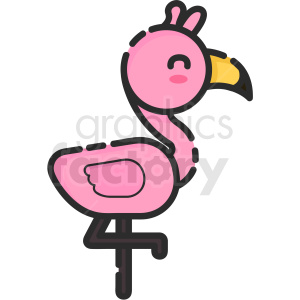 clipart - pink flamingo vector icon.