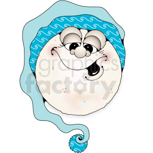 clipart - sleepy moon illustration clip art.