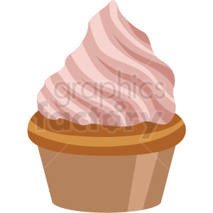 cupcake with frosting vector flat icon clipart with no background clipart. Royalty-free icon # 406740
