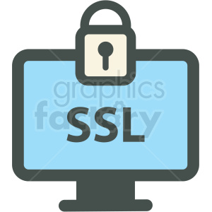 ssl secure website web hosting vector icons clipart.
