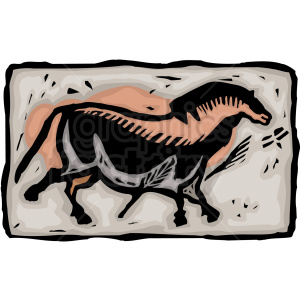 A Stone petroglyph with a Red Horse Running clipart. Royalty-free image # 156321