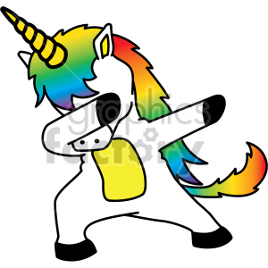 cartoon unicorn doing the dab clipart. Royalty-free icon # 407762