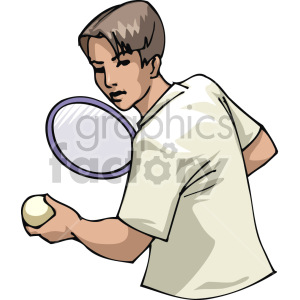 boy playing tennis clipart. Commercial use image # 170044