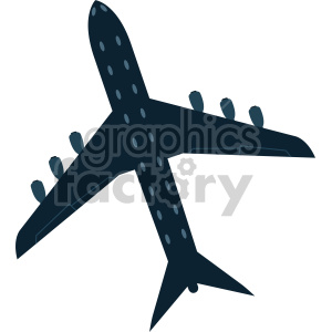 commercial airplane top view design clipart.