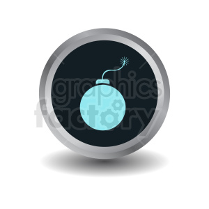 bomb on circle button icon clipart.