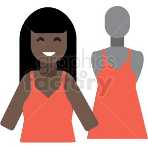black female fashion designer flat icon vector icon clipart.