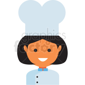 clipart - female chef emote icon vector clipart.