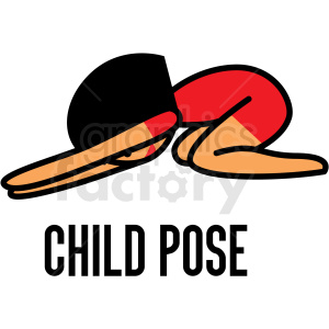 clipart - girl doing yoga child bend pose vector clipart.
