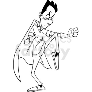 black and white cartoon male doctor fighting diseases vector clipart .