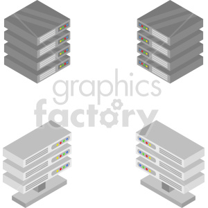 clipart - isometric server vector icon clipart 6.