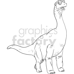 nerd dino black and white clipart clipart. Royalty-free image # 414774