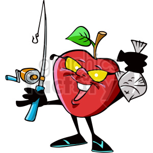 clipart - apple fishing vector clipart.