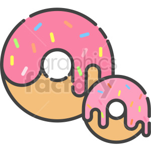 donut frosted with sprinkles clip art clipart.