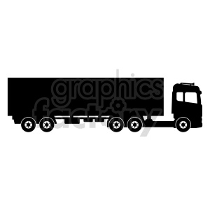 clipart - semi truck silhouette vector clipart.