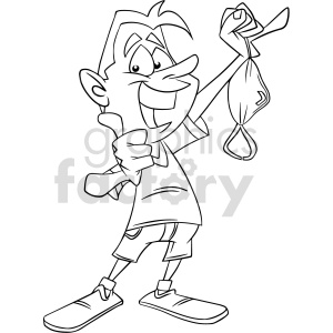 black and white cartoon boy removing mask vector clipart clipart. Commercial use image # 416710