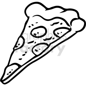clipart - black and white pizza slice vector clipart.