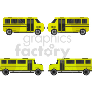 yellow short bus vector graphic bundle clipart.