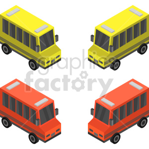 vehicles bus isometric bundle school+bus