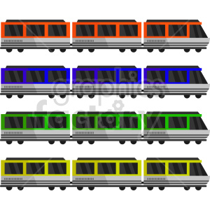 tramways isometric vector graphic bundle clipart.