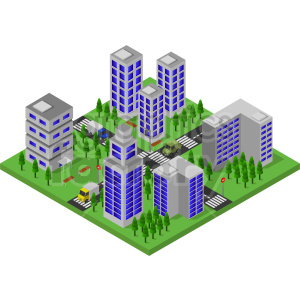 downtown buildings isometric clipart clipart. Commercial use image # 417170